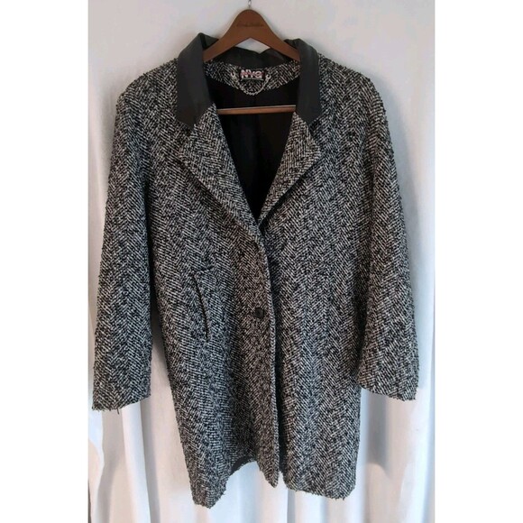 Vintage New York Girl Gray Coat Women's Size 7 Shell Tweed Polyester Lining - Picture 1 of 13